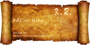 Kövi Rita névjegykártya