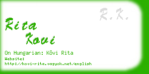 rita kovi business card
