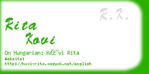 rita kovi business card